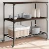 VidaXL Kitchen Cart, Shelf with Wheels, Service Cart, Indoor Living Room Bathroom Storage Furniture, Oak 842310