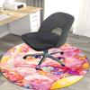 1pc Anime Design Flower Cat Round Carpet Office Chair Mat, Non Slip Rug for Home Decor, Living Room, Bedroom, Game Room, Festival Gift
