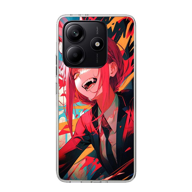 C-Chainsaw Mans Makima Phone Case For Xiaomi Redmi Note 14 13 14S 12S 12 11S 11T 11E Pro Plus 10S 10 9S 9 Art Customized Coque C