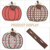 Thanksgiving Halloween Wooden Pumpkin Decoration, Table Block Autumn Plaid Wood Stand Fall Tiered Tray Decoration