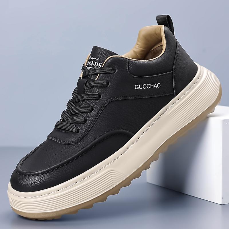

Fashion High Quality Mens Lace-Up Sneakers Comfortable Breathable Men s Flats Leather Mens Casual Shoes Business Casual Driving Shoes 43 чёрный