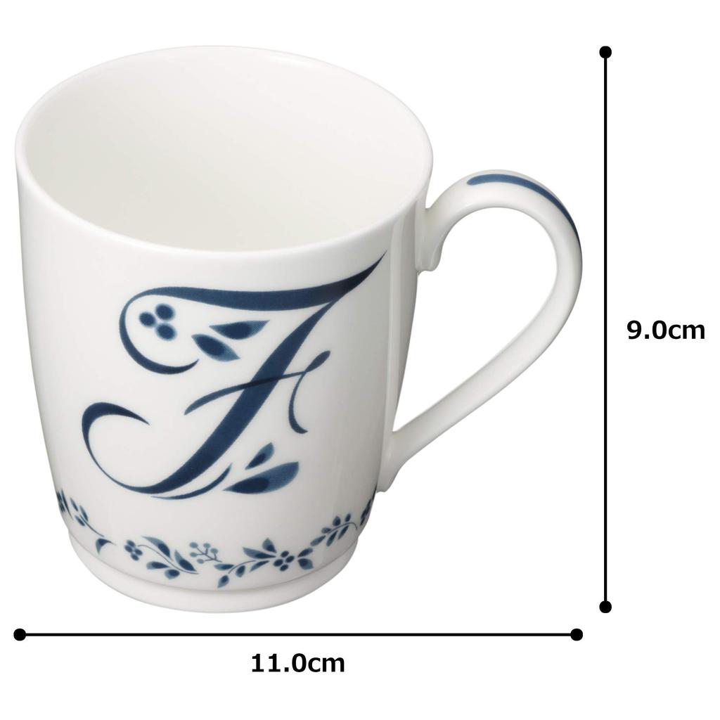 Noritake Mug 285cc Alphabet Mug Collection Microwave Safe Dishwasher Safe F Bone China MT59880/4946-F