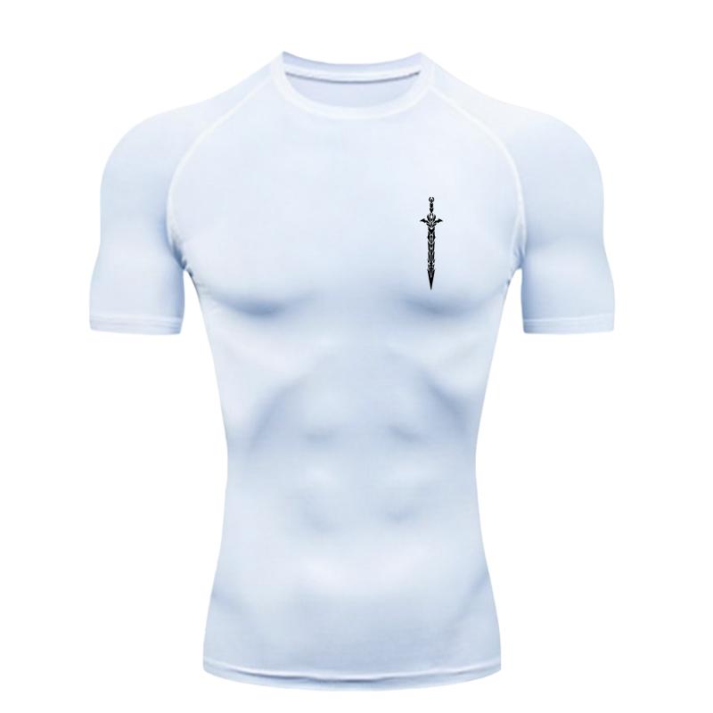 

Compression T-Shirt Black Sword Design Men s Sports T-Shirt Training Fitness Workout T-Shirt Quick Dry Short Sleeve S