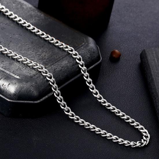 Hip Hop Náhrdelník Pánský a Dámský Titanová Ocel Hladký Řetízek Masivní Řetízek Doplňky
