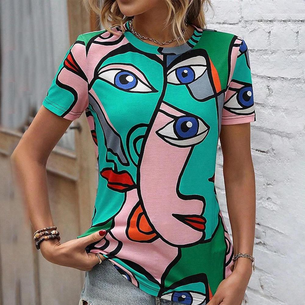 Trendy Colorful Love 3D Printed Short Sleeve T-shirts & Blouses Summer Casual Harajuku O-neck Top Tees Oversized Female Clothing