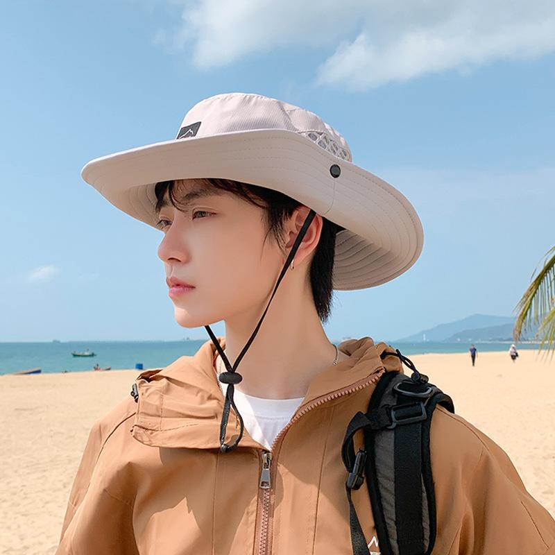 9228 Summer Men's Breathable Big-eaves Bucket Hat Outdoor Fishing Mountaineering Hat Casual Versatile Sunscreen Visor