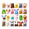 CHASO Animal Plush Keychain Gachapon Toys for Festivals, Prizes, Mini Small 24pcs Bag Charms with Straps - Lion, Rabbit, Chick, Bear