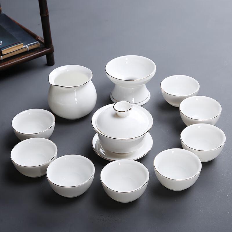 Chaxun Dehua White Porcelain Gold-Painted Zen Tea Collection