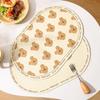 PU Leder Rutschfeste Tischset Cartoon Bär Essen Tischmatte Wasserdicht und Ölfest Tischmatte Isolierende Tischsets Heimdekoration