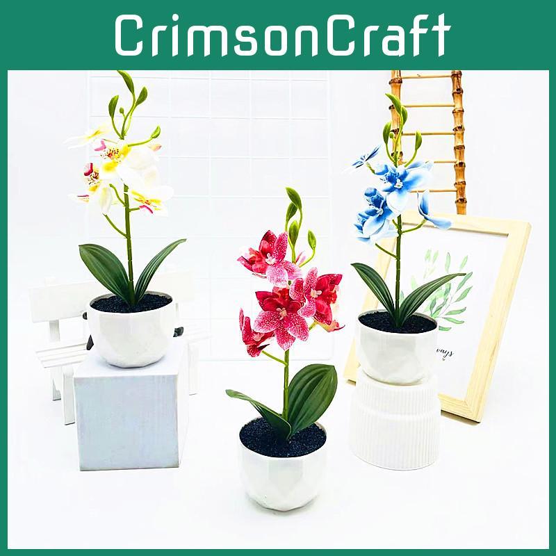 Simulated Phalaenopsis Potted Artificial Artificial Flower For Indoor Outdoor Decoration And Photography Use