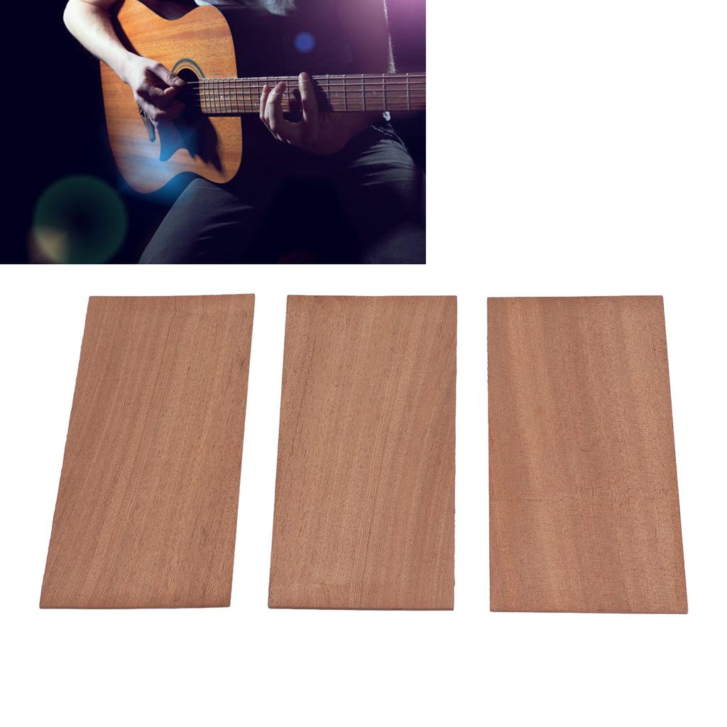 3PCS Guitar Veneer 188x98x2mm Sapele Wood Guitar Headplate Head Veneer for Repairment