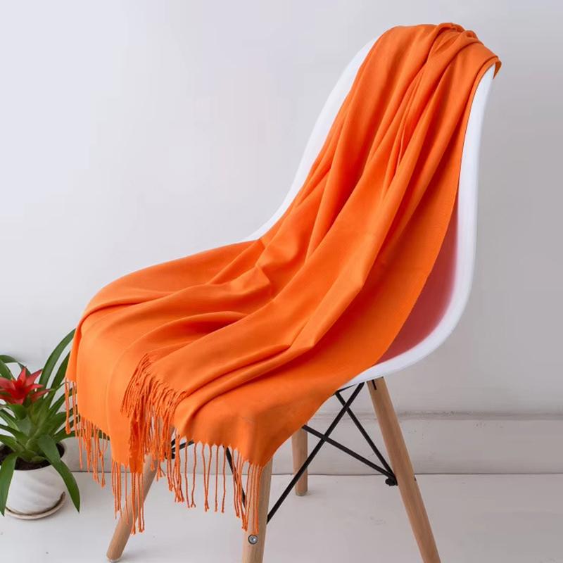 Luxury Design Brand Solid Women Cashmere Scarf Autumn Winter Warm Shawls Wraps  Men's Pashmina Tassel Scarves Female Foulard