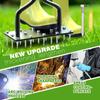 Lawn Aerator Spike Manual Tool with 15 Iron Spikes 2 In 1 Grass Soil Aeration Tool for Lawn Air Aerator Garden & A Cleaning Tool