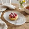 Exquisite Glass Dessert Dish Oval Shape Spit Bone Plate Simple Cold Dishes  Restaurant