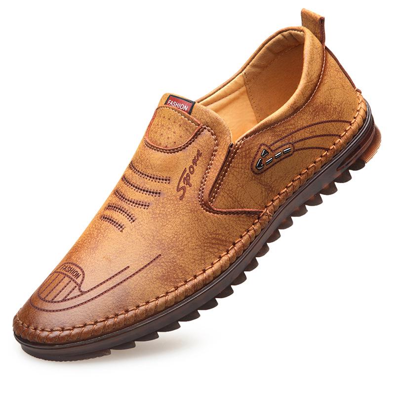 2022 Men's Hand-sewn Casual Leather Shoes - Soft Leather Sole (Spring & Autumn) Style 521