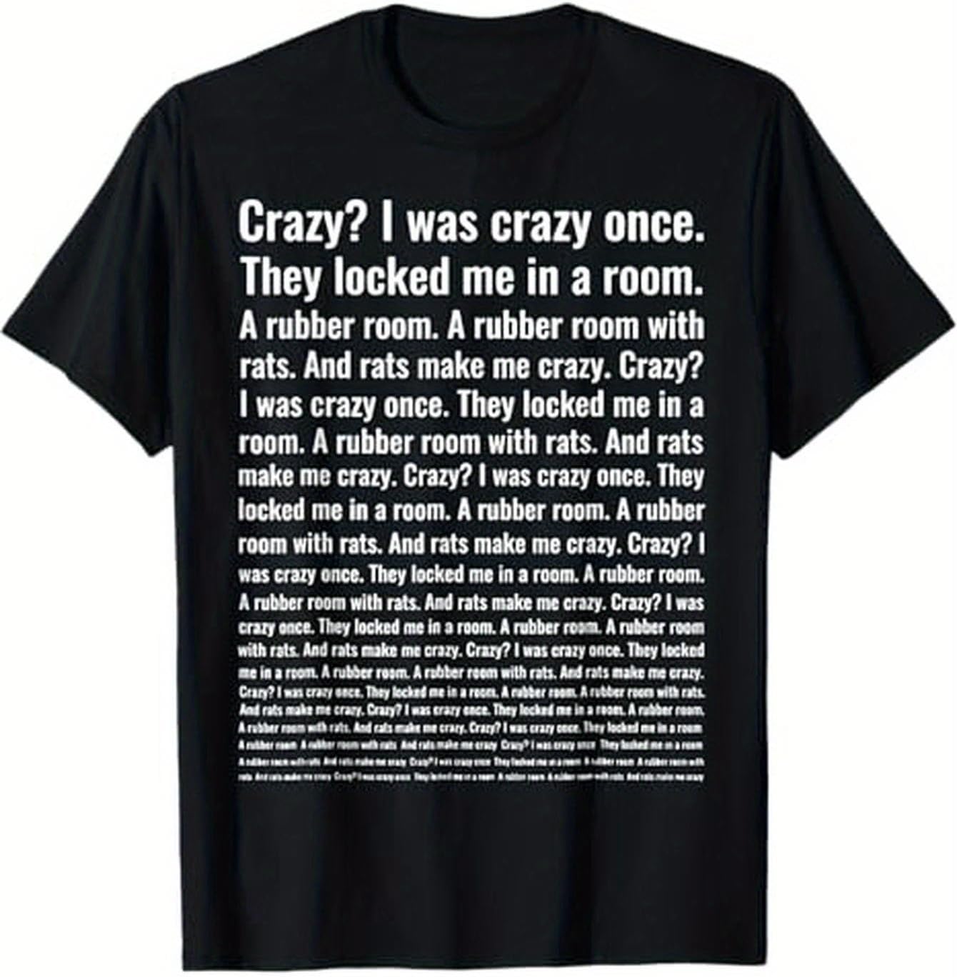 

I was Crazy Once. Trending Meme T-Shirt, Black, 100% Cotton, Gift for Men Dad Friends, S-XXXL S разноцветный