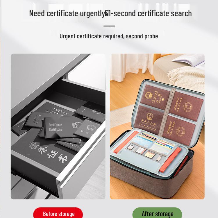 Large Capacity Passport & Document Storage Box - Family Organizer with ID, Certificate, and Card Holder