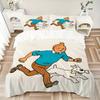Tim und Struppi Abenteuer Schnee-Print 3-teiliges Bettwäsche-Set Bettbezug mit 2 Kissenbezügen Zuhause Geburtstagsgeschenk