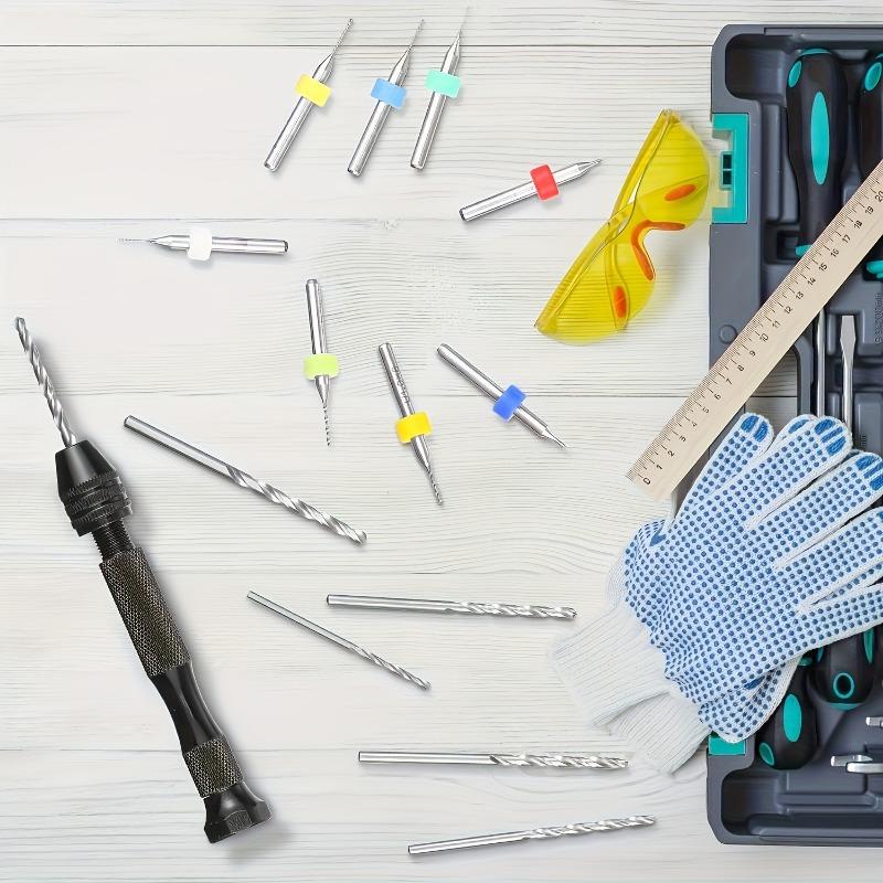 36Pcs/set Precision Hand Drill Set, Stainless Steel Needle Vise with 25 Twist Drills and 10 Carbide PCB Rotary Tools for Resin, Wooden Crafts