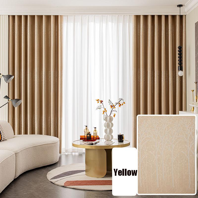 Verdikte jacquard verduisteringsgordijnen woonkamer slaapkamer woondecoratie gordijn W400*H270cm geel