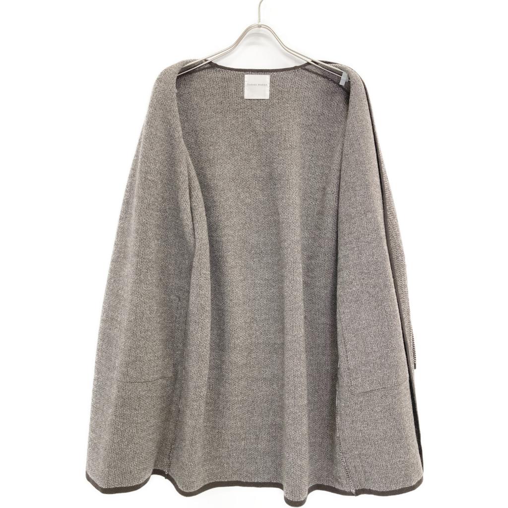 HUMAN WOMAN 077-2270024 Brown Herringbone Jacquard Collarless Coat Coat M BrownUsed