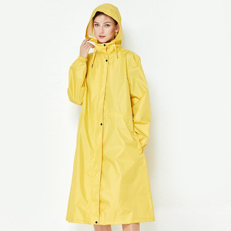 Women Waterproof Long Raincoat Lady Rain