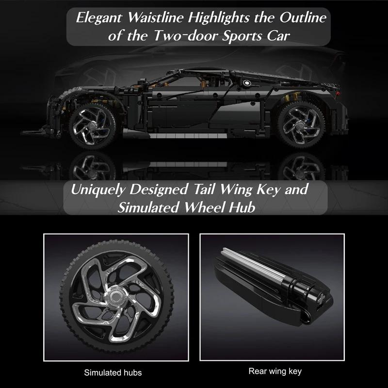 cxjva7 4688PCS Technical RC Car Toys The MOC Black La Voiture Noire Building Block Assembly Sport Car Brick Kids Christmas Gift