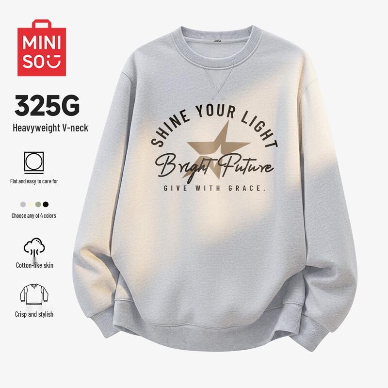 

MINISO Men s Heavyweight Casual Crew Neck Sweatshirt XL
