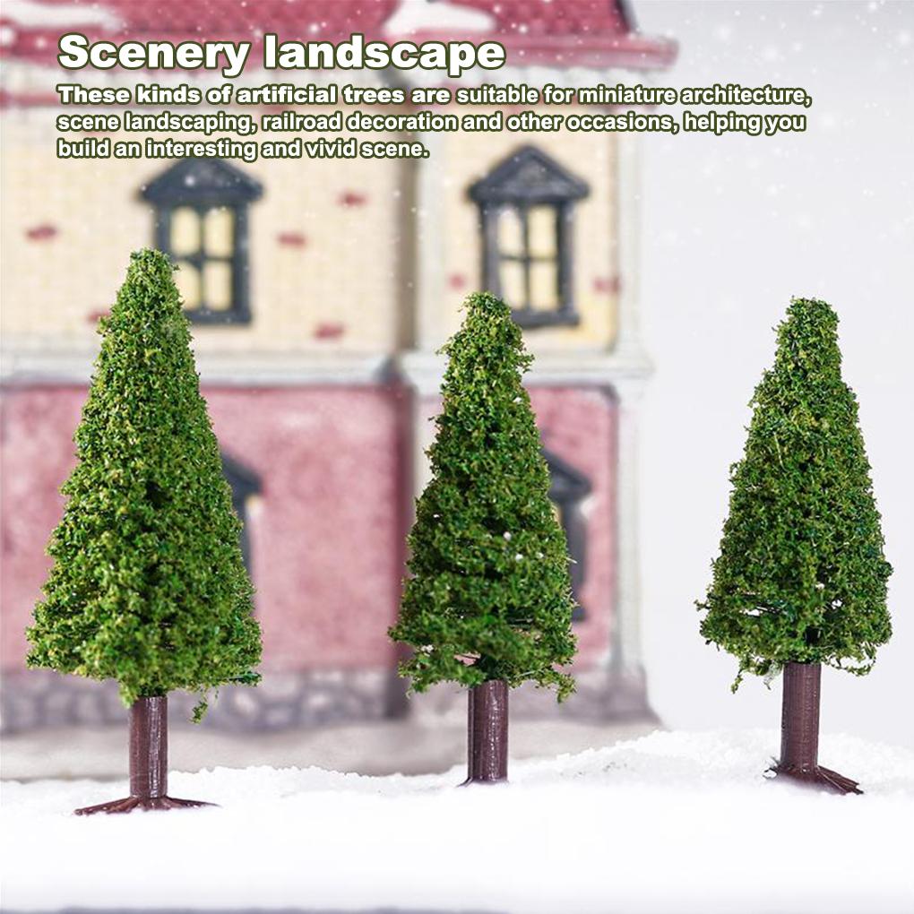 15 Pieces Artificial Christmas Trees Scenery Landscape Mini Architecture Plastic Scene Landscaping Crafts Plants Street