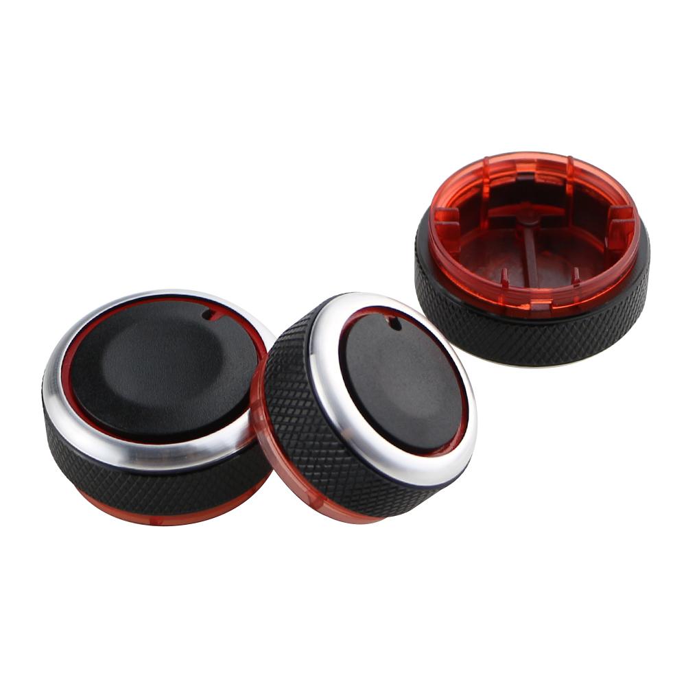 3 stk Bil AC-knapp Bil Klimaanlegg Varme Kontrollbryterknapp for Volkswagen VW Polo 2014 Aluminiumslegering Tilbehør