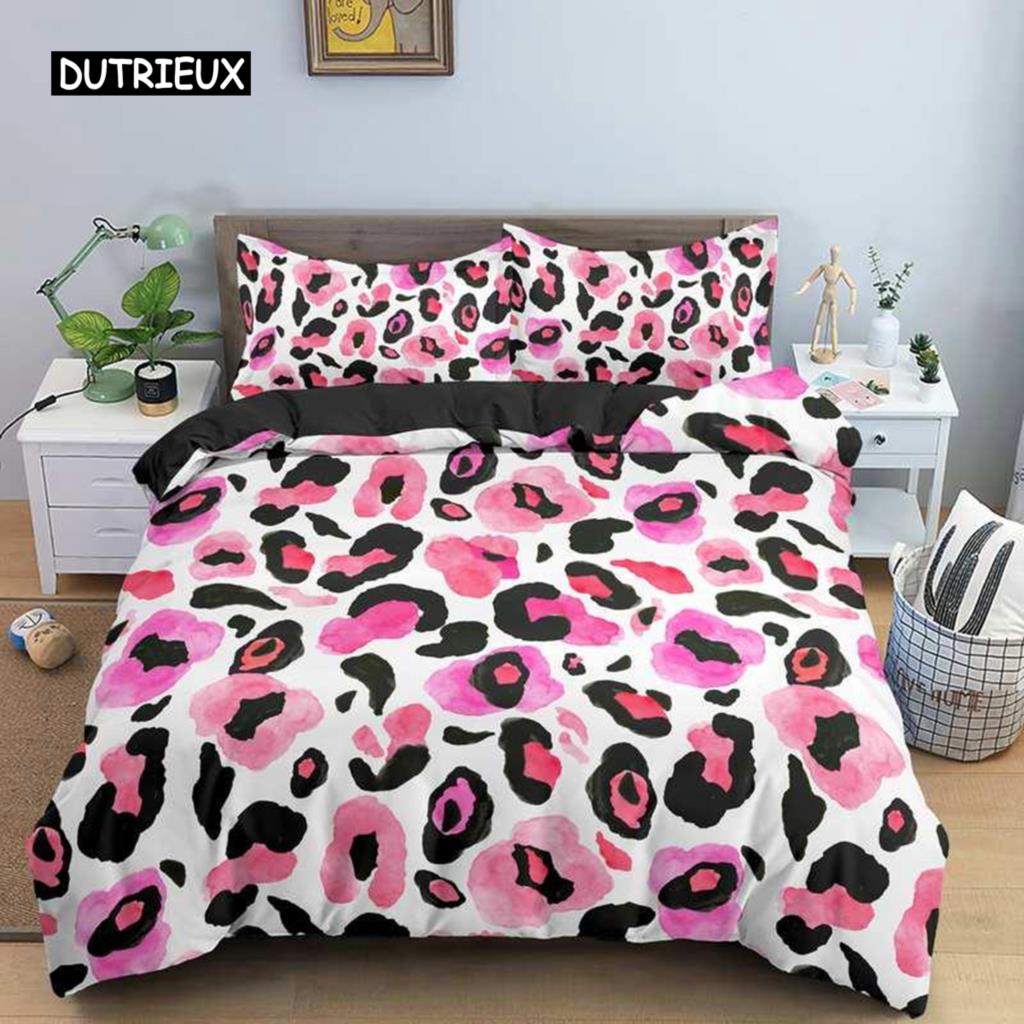 Bedspread Cover Leopard Print Pattern Bed Ensemble Microfiber Print Pattern Bedspread Cover Wild Animals for Kids Teens Men Women Bedroom Decorations