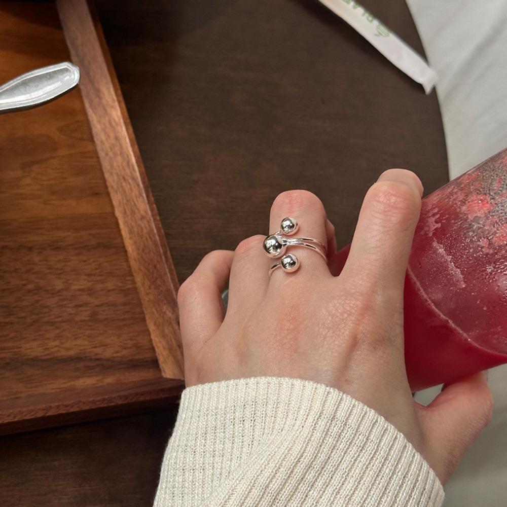 All-Match Irregular Planet Ring Ball Shape Finger Opening Ring Jewelry Gift Metal Ball Ring  Women