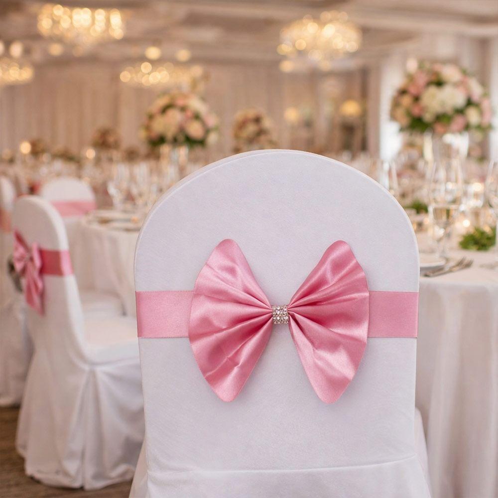 Soft Chair Sashes Band Wedding Chair Ribbon For Wedding Party Hotel Banquet Event Decoration