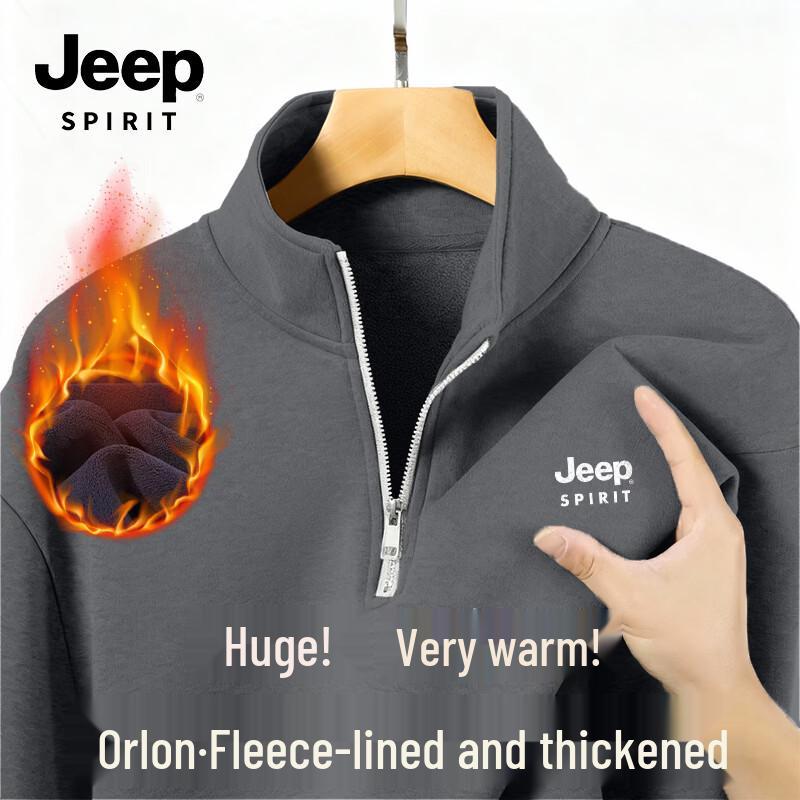 

JEEP SPIRIT Men s Winter Fleece Stand-Collar Sweatshirt 3XL