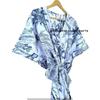 Women Hippie Summer Cotton Sleepwear Forest Print Blue Long Maxi Caftan Dress CKFTN-SCRN-FULL-BUYIT-136