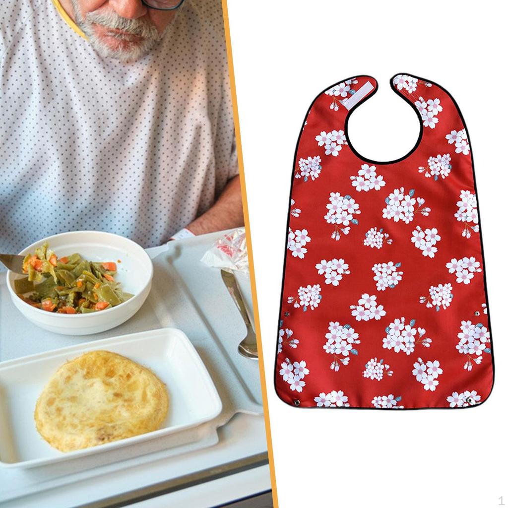 Adult Bib for Eating Clothing Protector Beautiful Protection Reusable Elderly Waterproof