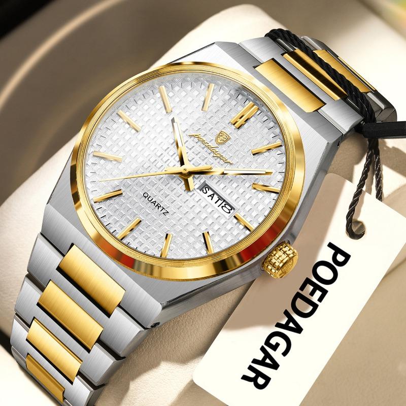 Top Brand New Style Simple Men's Watch Waterproof Double Calendar Quartz Fashionable Luxury Luminous Wristwatch