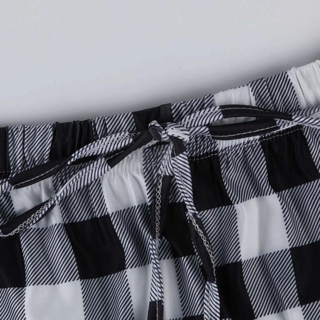 GMXIA Ladies Spring and Autumn Rope Plaid Printed Pants Long Casual Pants Home Pants