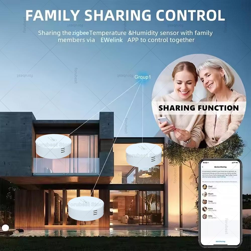 ZigBee Temperature And Humidity Sensor Smart Home Hygrometer Thermometer Works With Alexa Google Yandex Alice eWeLink Gateway