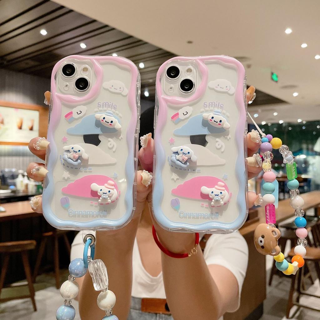 Three dimensional Waves Suitable for IPhone 16 Yugui Dog Mobile Case Apple 13PRO Full Inclusive Cartoon Bear Protection Case