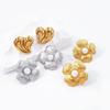 Stylish Titanium Steel Vacuum-Plated Lightweight Luxury Flower Stud Earrings