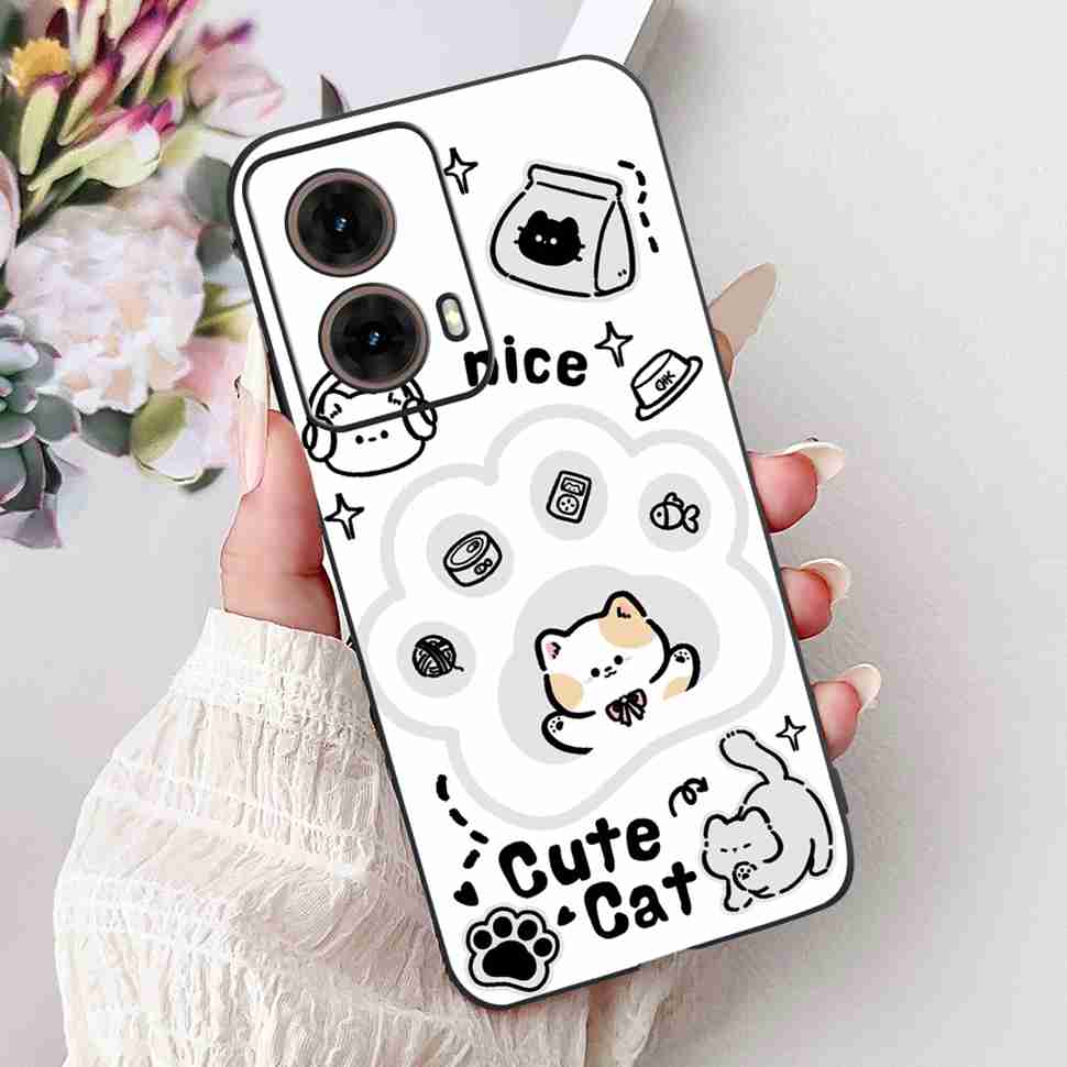 For Motorola Moto G85 5G 6.67" Case Sweet Love Flower Soft Silicone TPU Cover For Moto G85 G 85 XT2427-3 Shockproof Shell Bumper