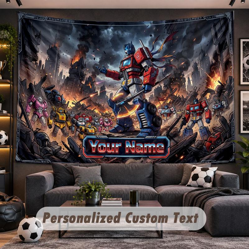 Wall Hanging Tapestry Custom NameTransformers Pattern Personalized Printed Fabric Wall Decor