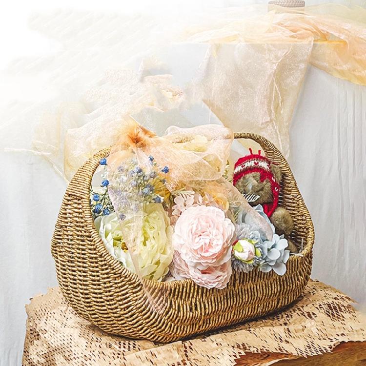 Stylish Handwoven Boat Basket Craft Of PE Materials Great For Displaying Flowers Or Organizing Items
