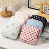 Classic Heart-shaped Checkered Bow Storage Bags, Toiletry Travel Makeup Bag, Zipper Closure, Mini Portable Handbag