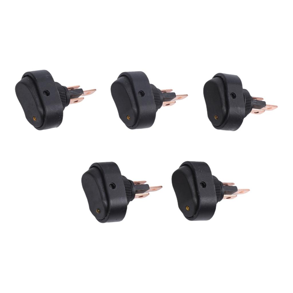 12 Volt 30 Amp Rocker Switch 5 Pack LED Light For Marine Automotive Use