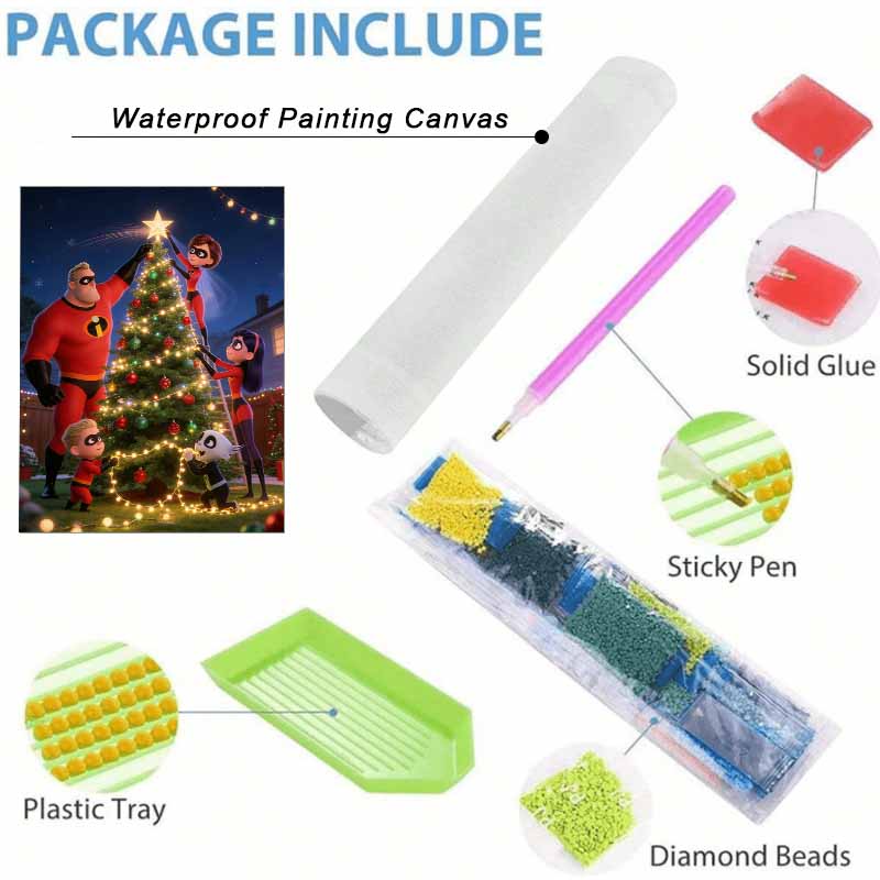 Disney Diamond Art Painting Kit 5D Diamond The Incredibles Painting Dot Art Gemstone Crystal Paint Diamond Home Wall Decor