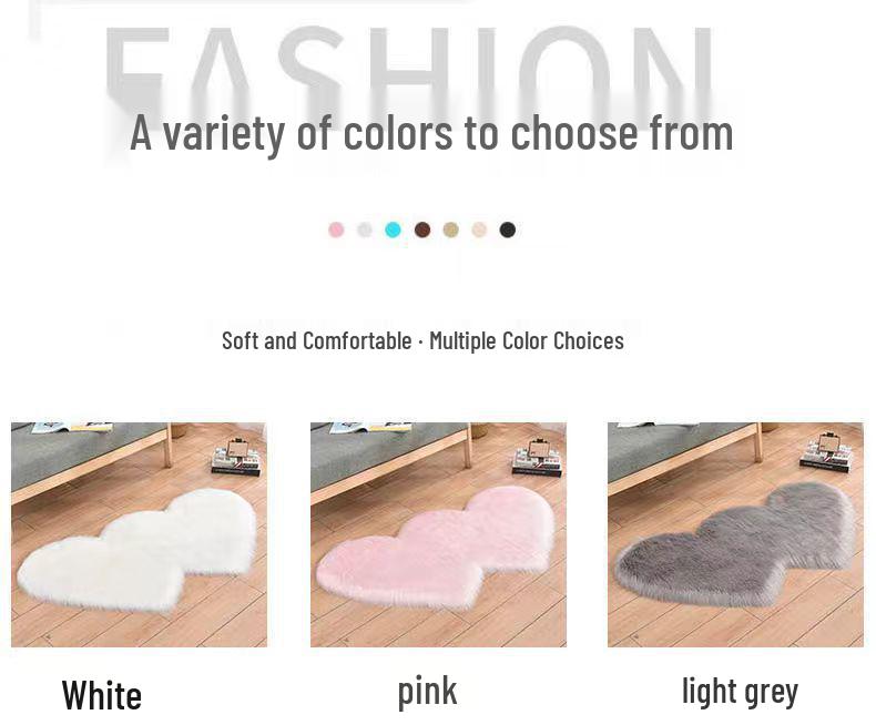 Cozy Imitation Wool Bedside Rug – Long-Pile Bedroom or Living Room Blanket Mat