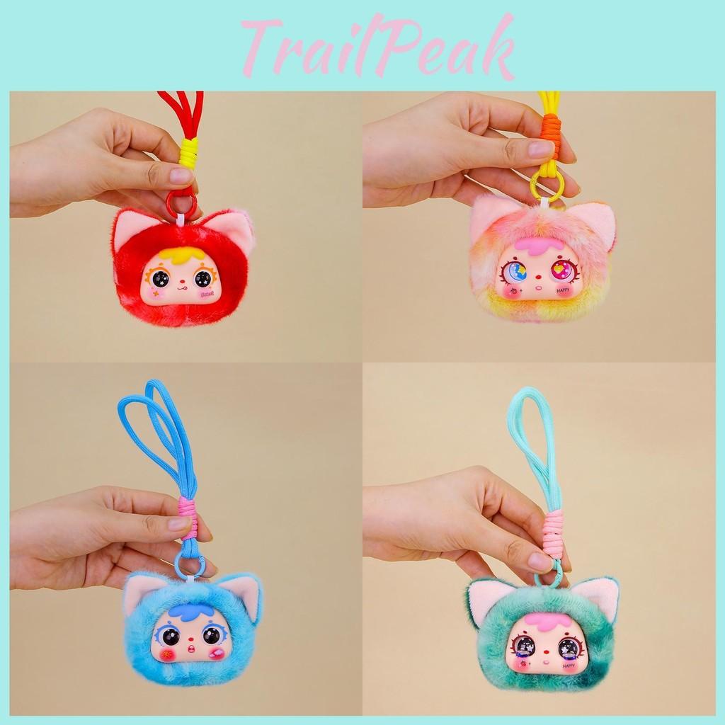 Head Cute Cat Plush Keychain Toy Children Backpack Decoration Festival Gifts