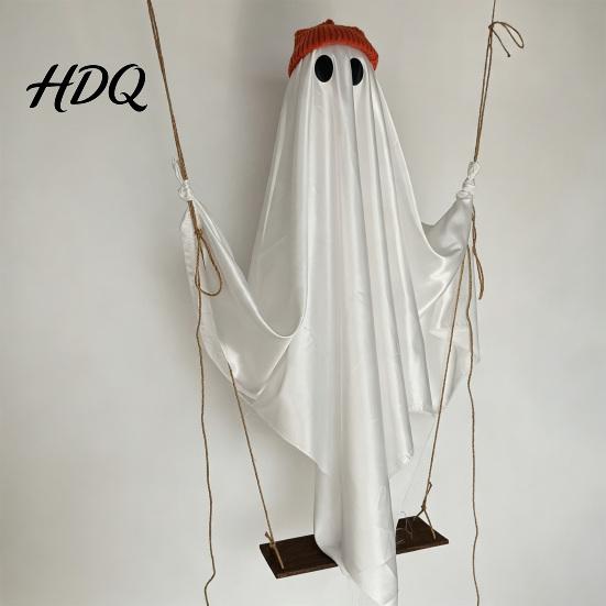Outdoor Festive Ghost Decorations Halloween Indoor IP44 Waterproof Light Up Hanging Swing Cute Decoration DIY Weather Resistant Yard Ghosts